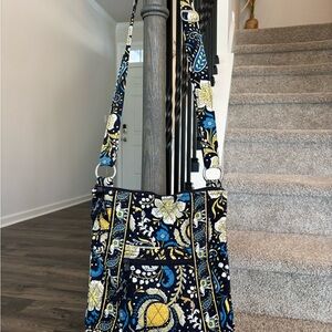 Vera Bradley Black and Blue Floral Crossbody Bag